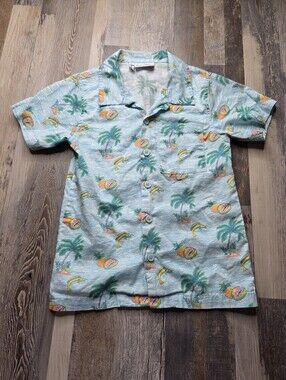 Rachel Riley Tropical Theme Boys Button Front Shirt Size 6